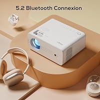 AKIYO Mini 4K Projektor 1080P Full HD 26000 Lumen WiFi 6 Bluetooth Okostelefon TV Stick PC 3
