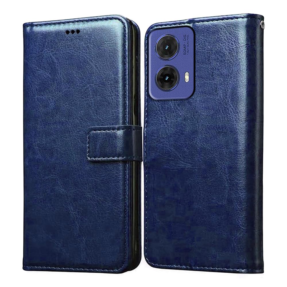 Amazon Brand- Solimo Flip for Motorola Moto G85 5G (Leather_Blue) (B0D87PKDHH) Amazon Price History, Amazon Price Tracker
