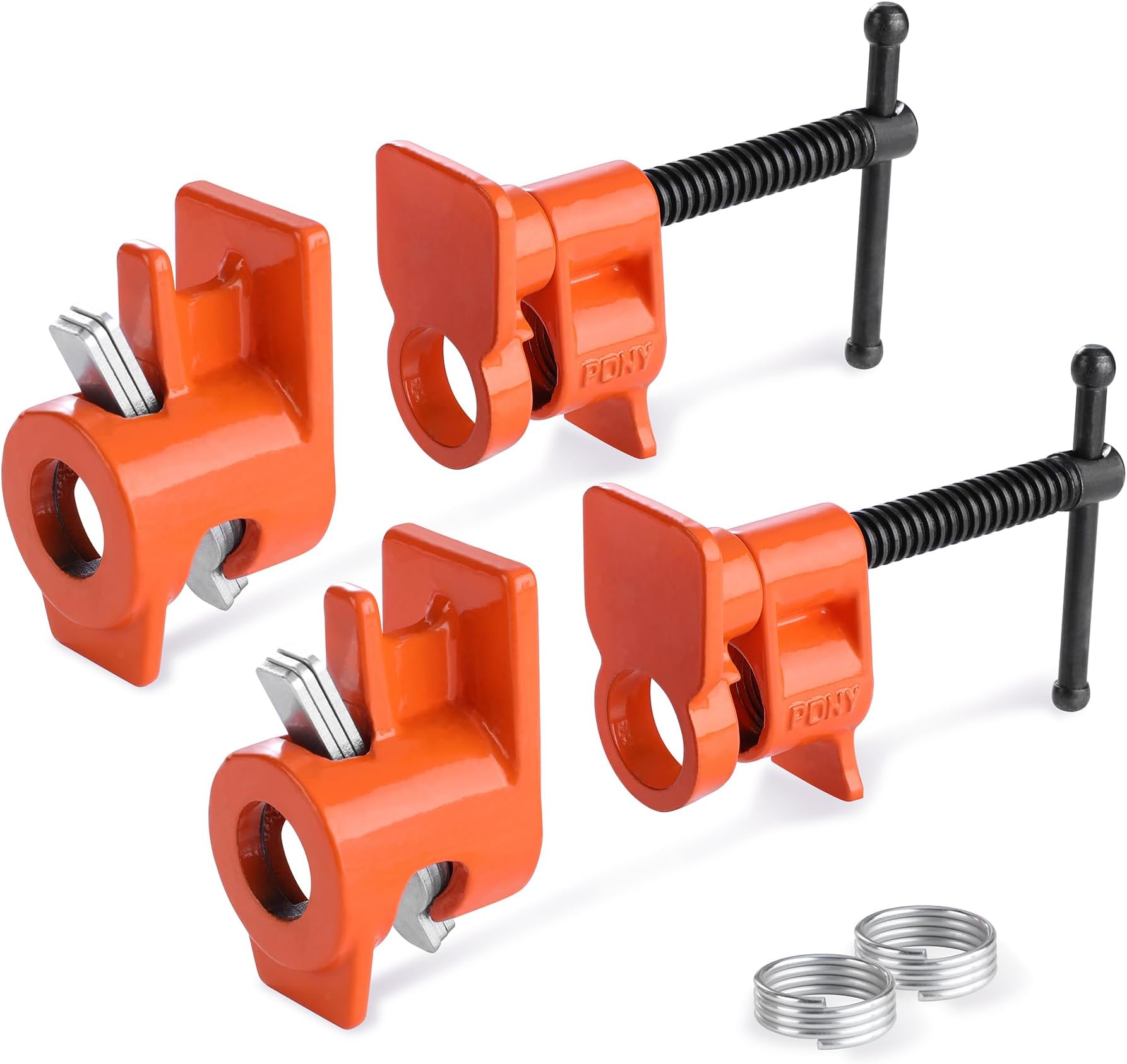 PONY ORIGINAL 2-Pack 52 Wood Gluing Pipe Clamp Fixture for 1/2 Inch Black Pipe