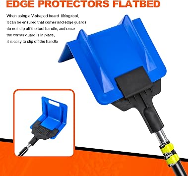 8ft V Shaped Edge Protector Pole for Flatbed Trucks,1 Pack- Corner Protector with Extension Handle, V Shaped Edge Corner Guards, Adjustable from 4ft to 8ft-Flatbed Trailer Accessories