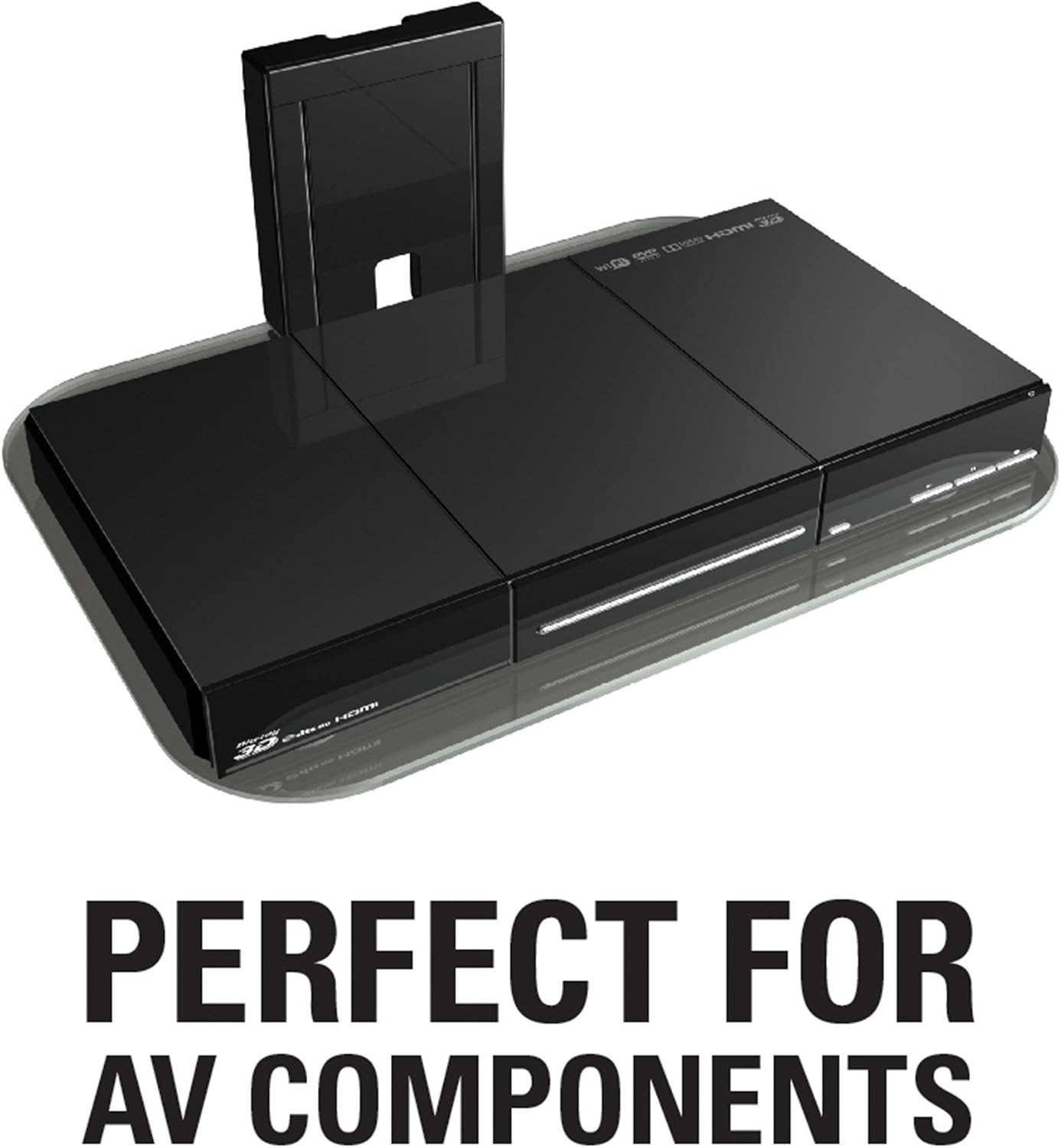 Sanus Tempered Glass On-Wall AV Shelf for Streaming Devices, Game Consoles, and Cable Boxes - SOA-AVS1