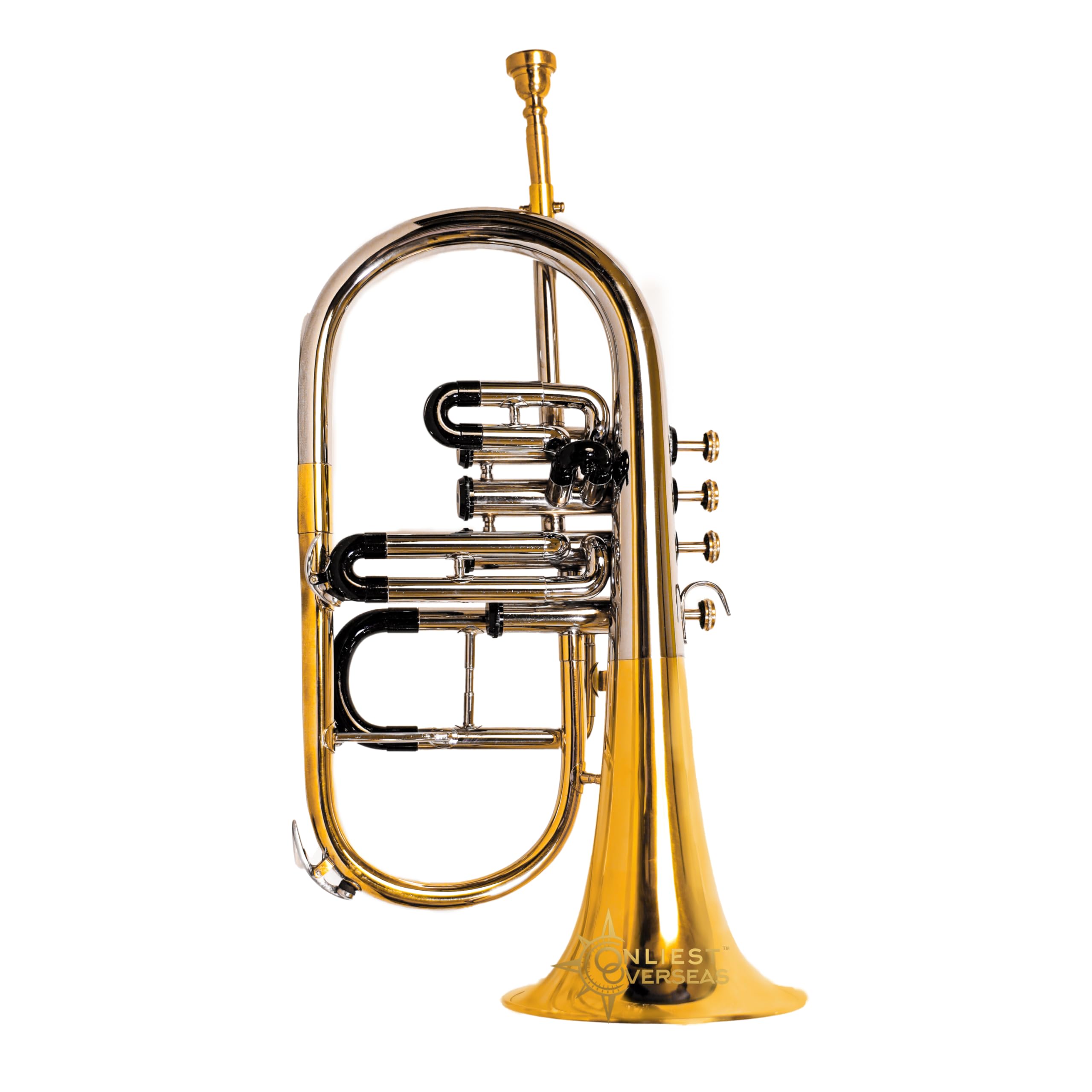 Flugel Horn 4 valvole in ottone strumento con tono caldo, valvole lisce, per musicisti e studenti.