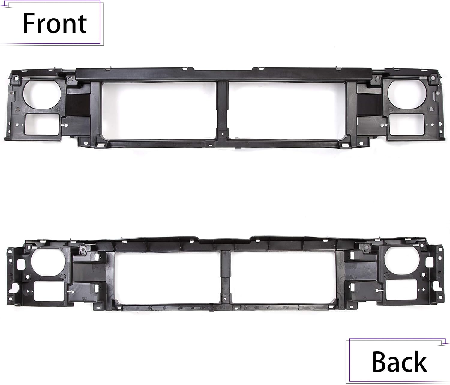 ECOTRIC Header Panel Grille Mount Panel Compatible with 1992-1997 Ford F-150 F-250 Bronco Replacement for FO1220113, F6TZ8A284AC