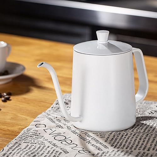 Miniatura 2 de Generic Hervidor de café de acero inoxidable, olla de goteo, estufa blanca, hervidor de cuello de cisne para té, café de goteo de agua caliente,