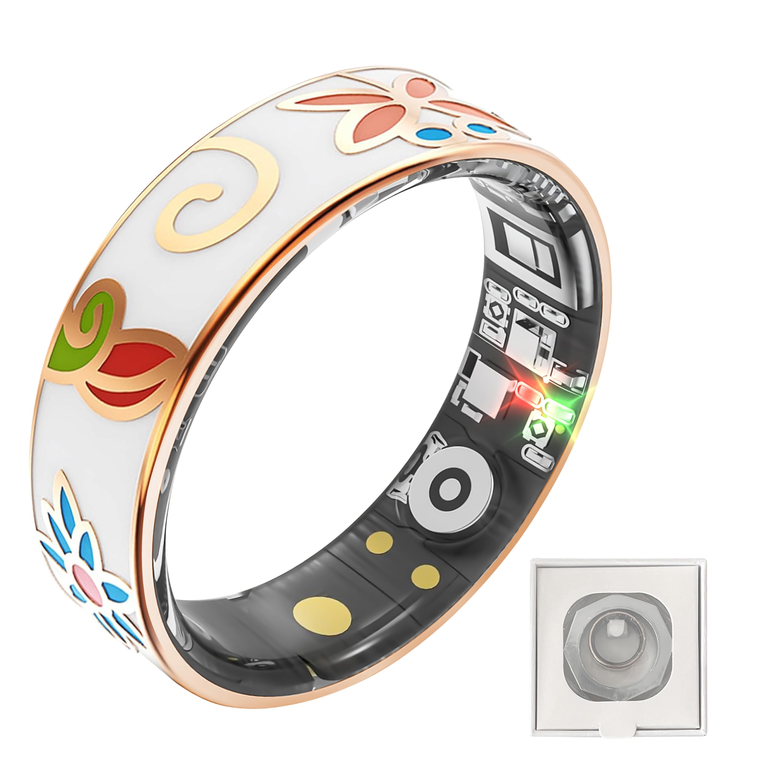 Fuomuto Smart Ring Health Tracking, Sleep Tracking, Heart Rate, Blood Oxygen, Blood Pressure，Fitness Ring, Activity Monitoring, 5 Days Battery, 5ATM