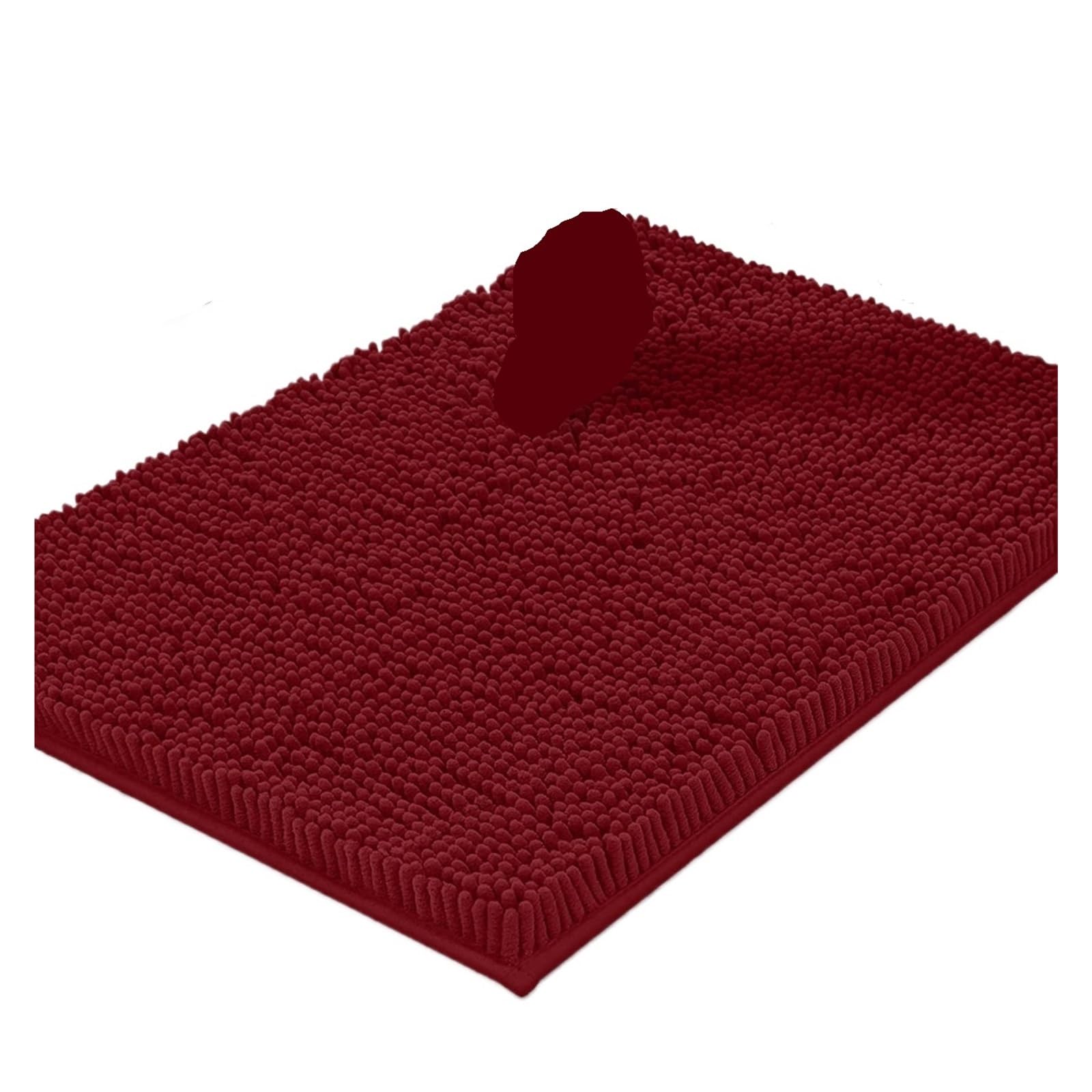 Shower Mat Absorbent Soft Plush Bath Mat Machine Washable Non slip Bathroom Carpet Suitable for Bathtubs and Showers(Burgundy,400MMx600MM)