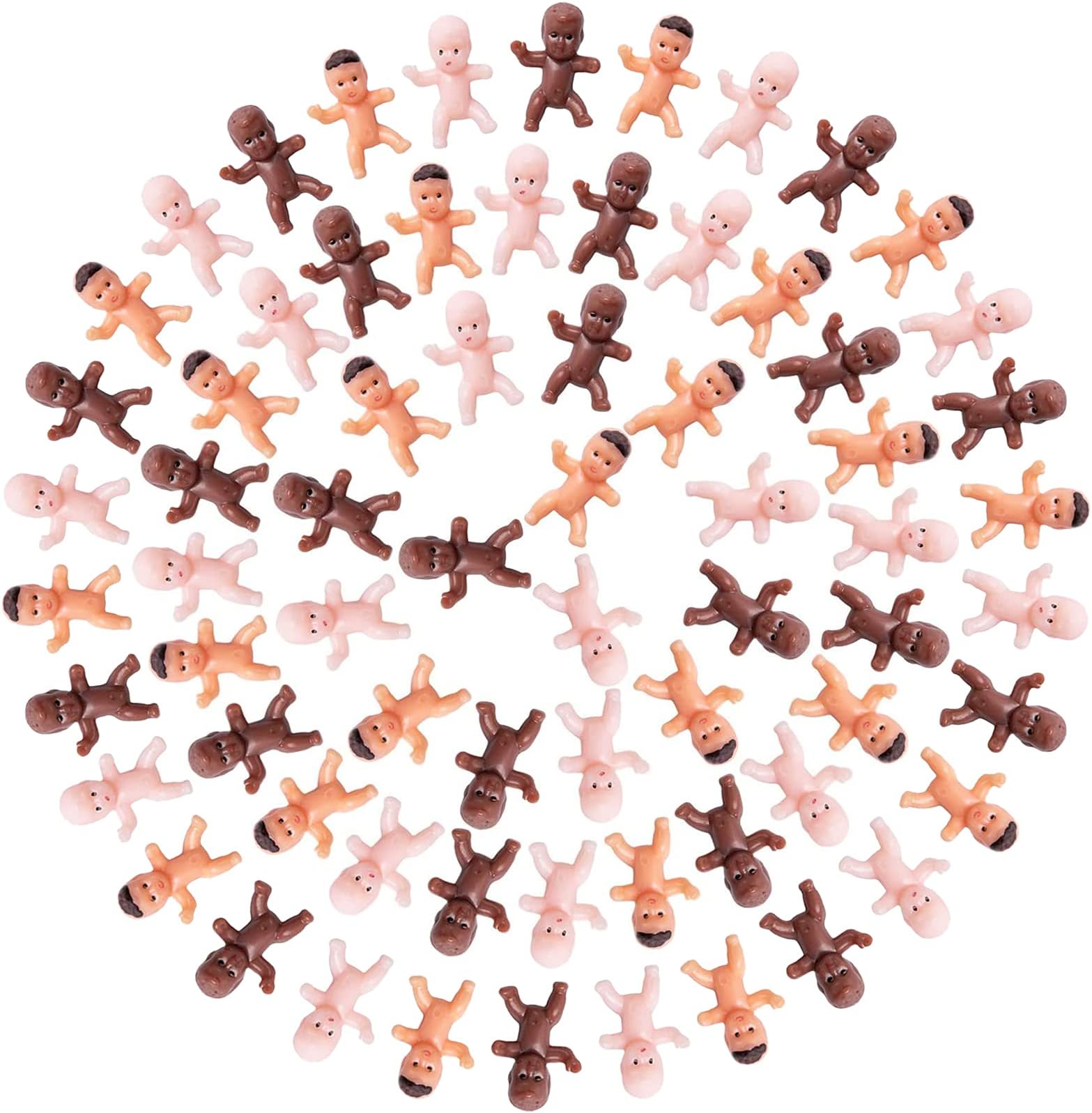180 Pieces Mini Plastic Babies 1 Inch Baby Doll for Baby Shower Party Favors, Ice Cube Game, Party Decorations, Baby Bathing and Crafting