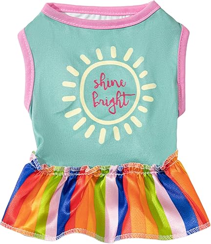 QWINEE Vestido de perro y gato con estampado gráfico de letras, vestido de fiesta de cumpleaños, falda tutú para cachorros, fiesta, vacaciones,