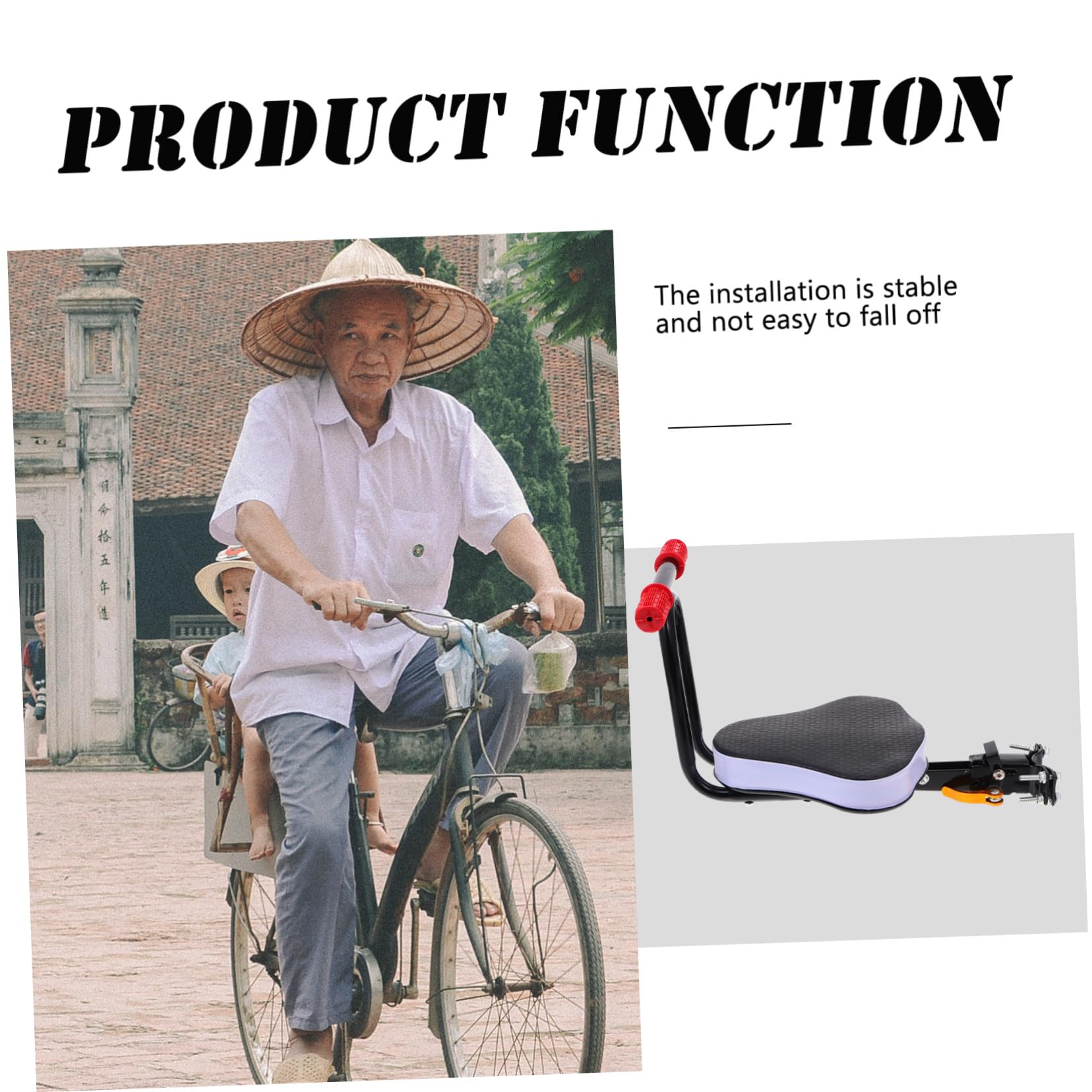 Seggiolino per Ragazzi per Bici Elettrica, Protetto e Confortevole, Struttura in Acciaio al Carbonio, Imbottitura in Spugna, Facile da Installare, Design Pieghevole per Uso