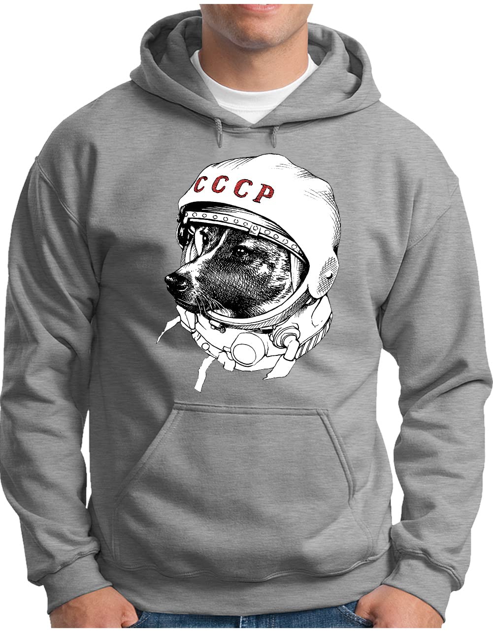 Pull à capuche URSS spatial Laika pour un look urbain