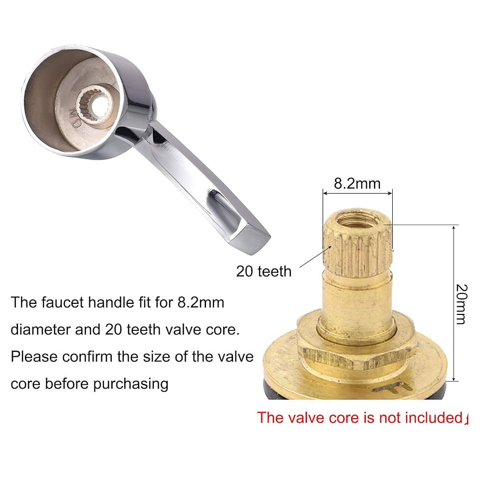 Amazon | 蛇口ハンドル 合金製 銀色メッキ 温冷水蛇口ハンドル