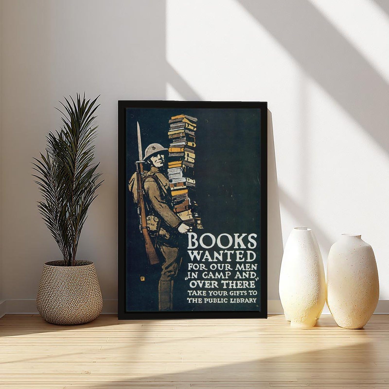 WCYB Libros buscados por nuestros hombres sobre allí 1941 de historia de Estados Unidos, impresiones en lienzo, pinturas decorativas para pared, marco para colgar, 50,8 cm de largo x 76,2 cm de ancho