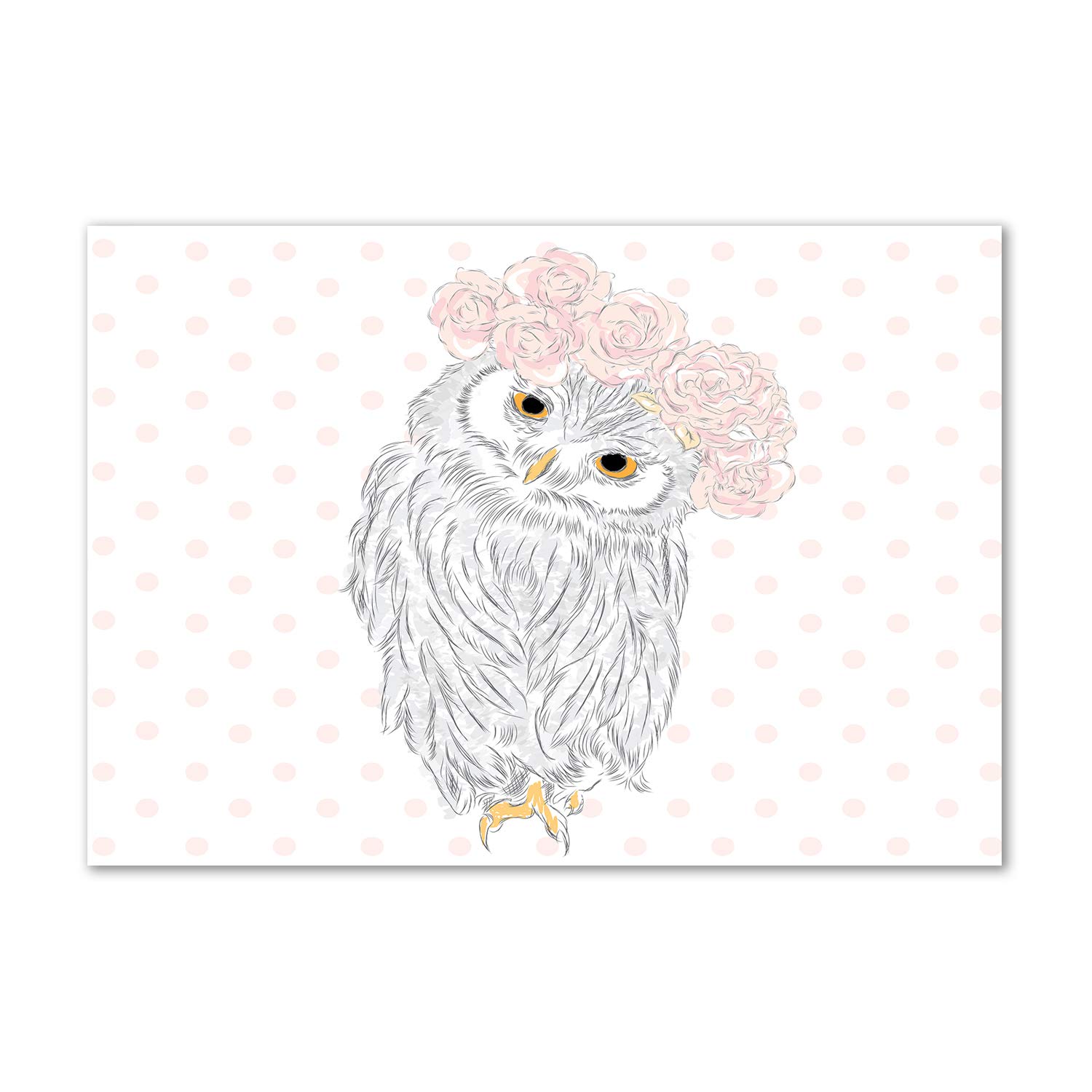 Cadre acrylique hibou rose pour décoration de chambre d'enfant