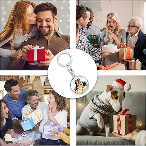 Miniatura 8 de Llavero personalizado de doble cara con impresión de imagen de aleación a color llavero de fotos personalizado regalos de texto personalizables