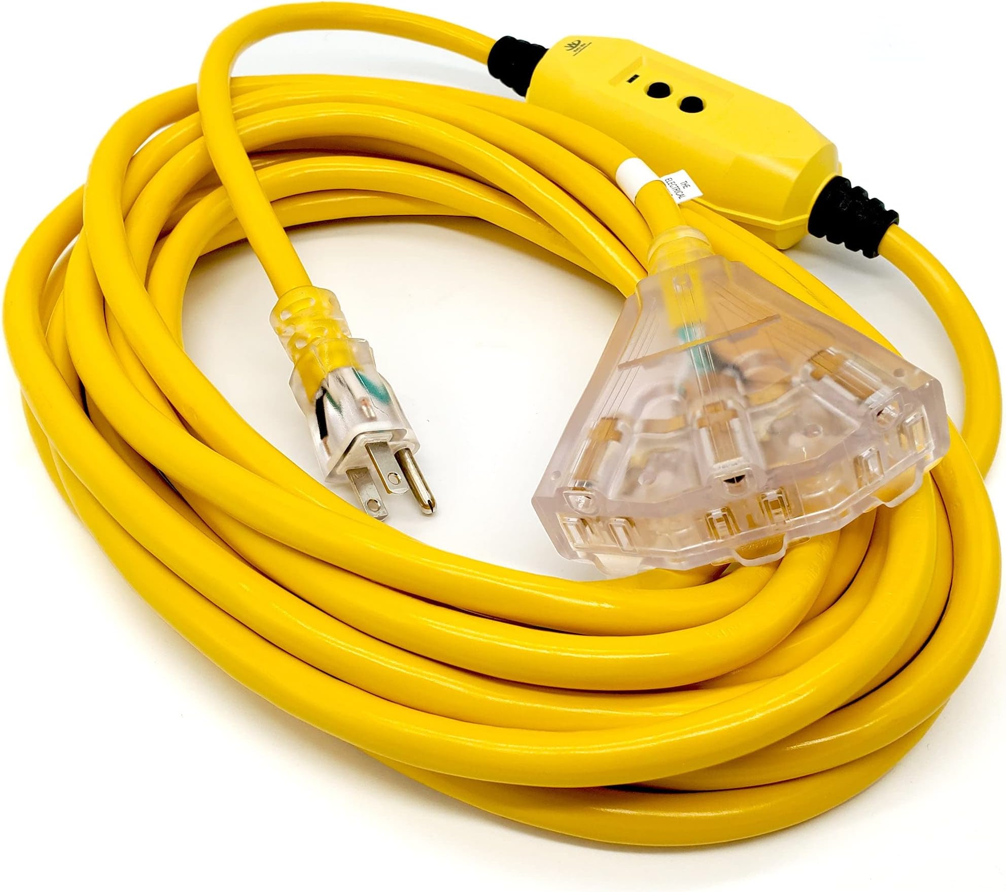 Electriduct GFCI Power Extension Cord 3 Outlets UL Outdoor Waterproof