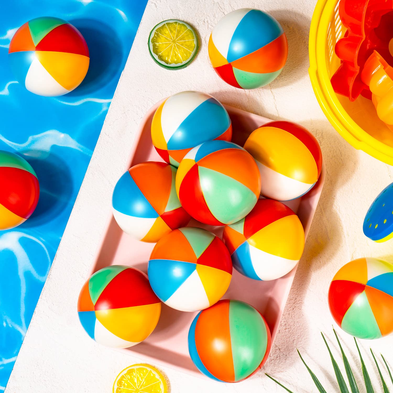 Beach Ball Hungdao 100 Pcs Mini Beach Stress Balls Bulk - Main Image