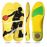 Premium High Jump Insoles with Shock Absorber, Athletic Shoe Inserts for Basketball, Running, and Sports Performance US (Men 4-6/ Women 6-8)
