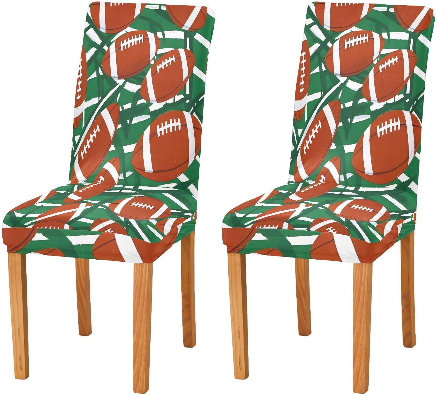 ALAZA Chair Covers for Dining Room, Football Stripes Stretch Chair Cover Sets Chair Protector Removable Washable for Ktichen Restaurant Hotel