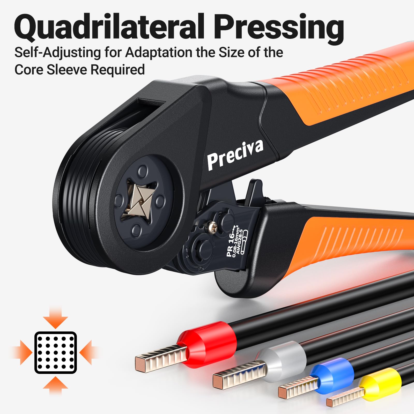 Pinza Crimpatrice,Capicorda Da 0,08-16mm²,Regolabili,Terminali Elettrici A Crimpare,Crimpatrice Capicorda,Crimpatrice Puntalini Per Uso Industriale E Fai-Da-Te