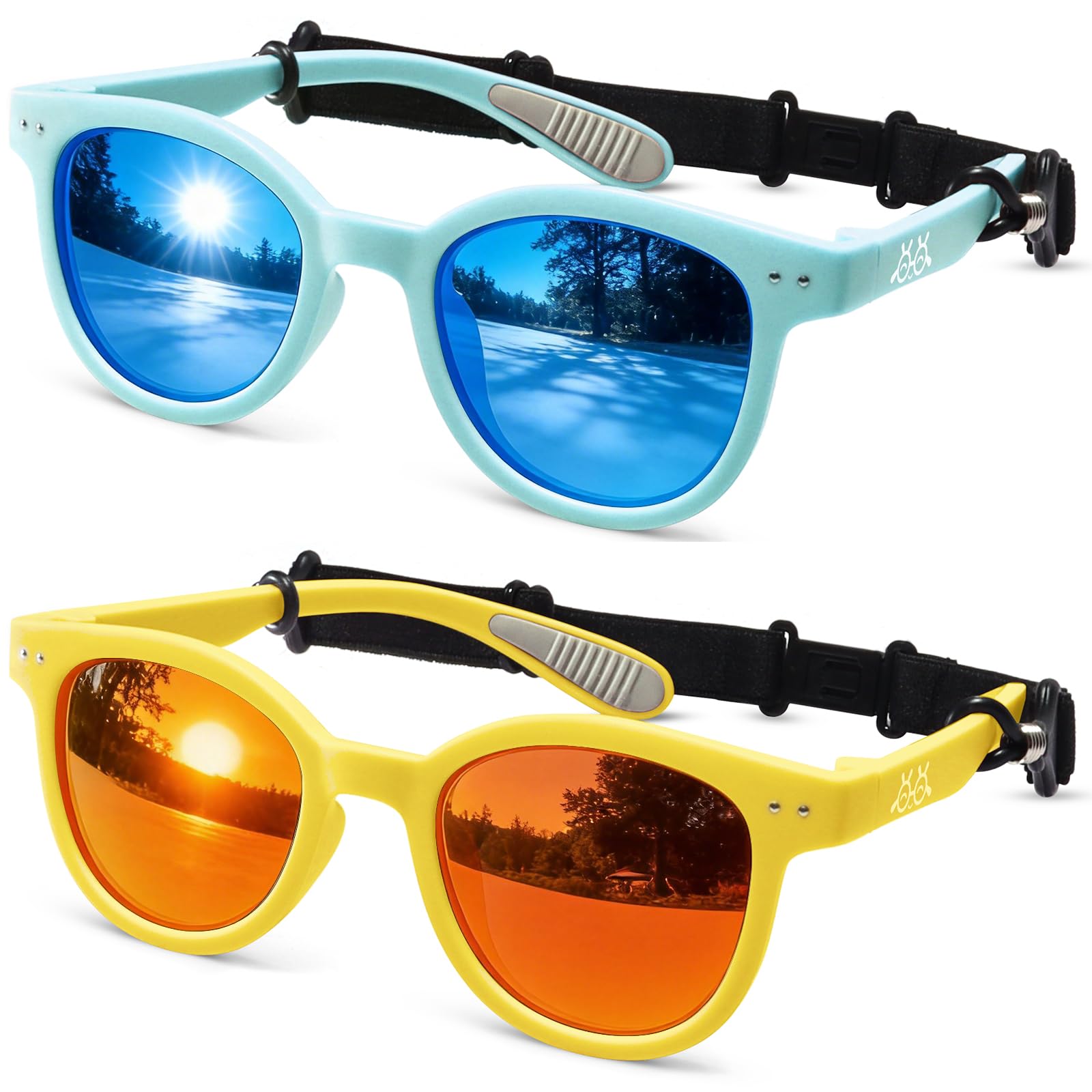 Toddler Kids Sunglasses for Boys Girls Age 2-12 Polarized UV400 with Strap
