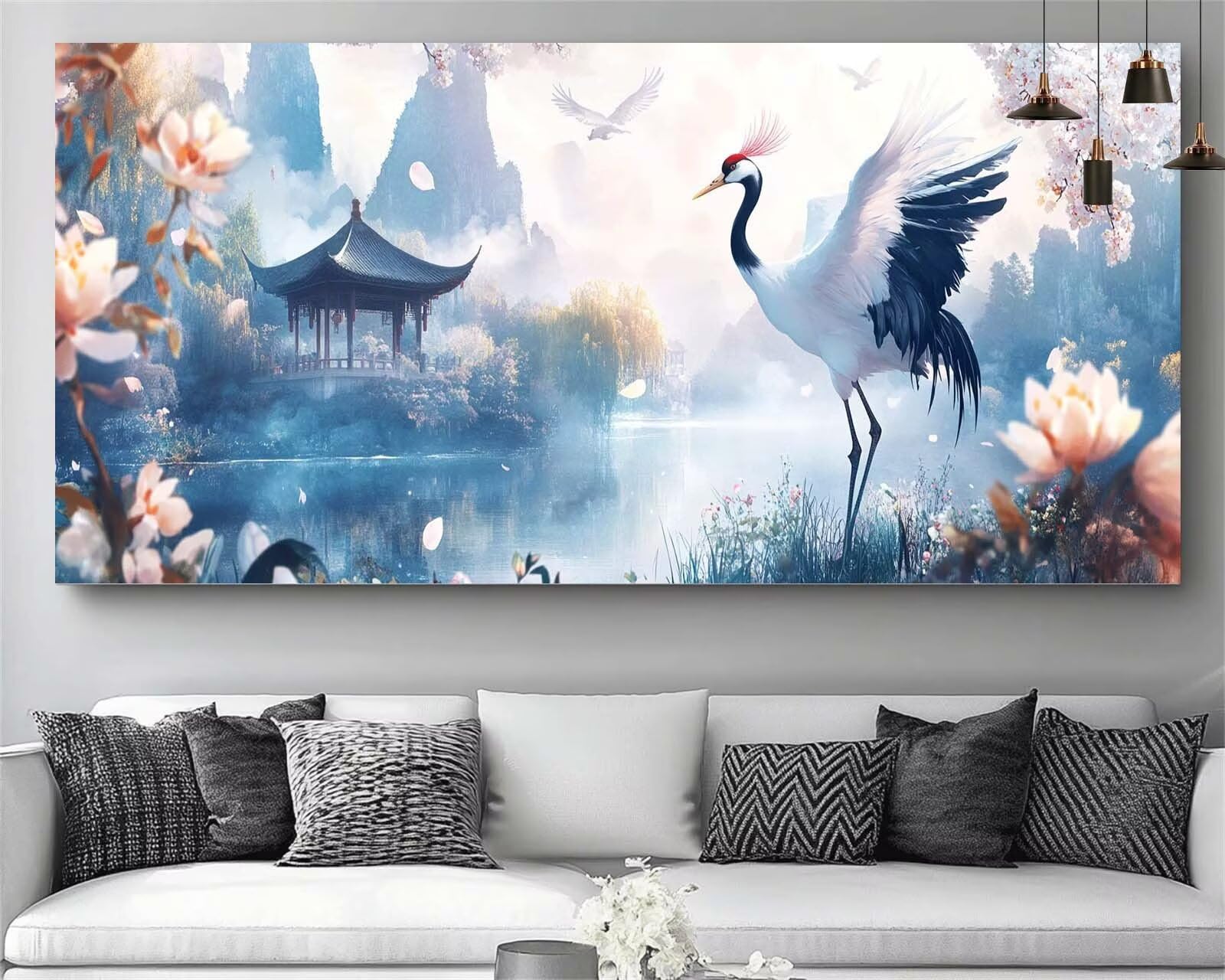 Japon Diamond Painting Paysage Diamond Painting Enfant Broderie Kit Complet, 5D Peinture Diamant Point de Croix Cristal Artisanat,DIY Tableau Strass Diamant Canevas Débutant Kit, Gifts 60x120cm M669
