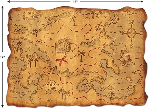 Miniatura 3 de Beistle Mapa del tesoro de plástico, paquete de 4, mapas piratas enrollados con aspecto vintage, accesorios de aventura para fiestas temáticas de