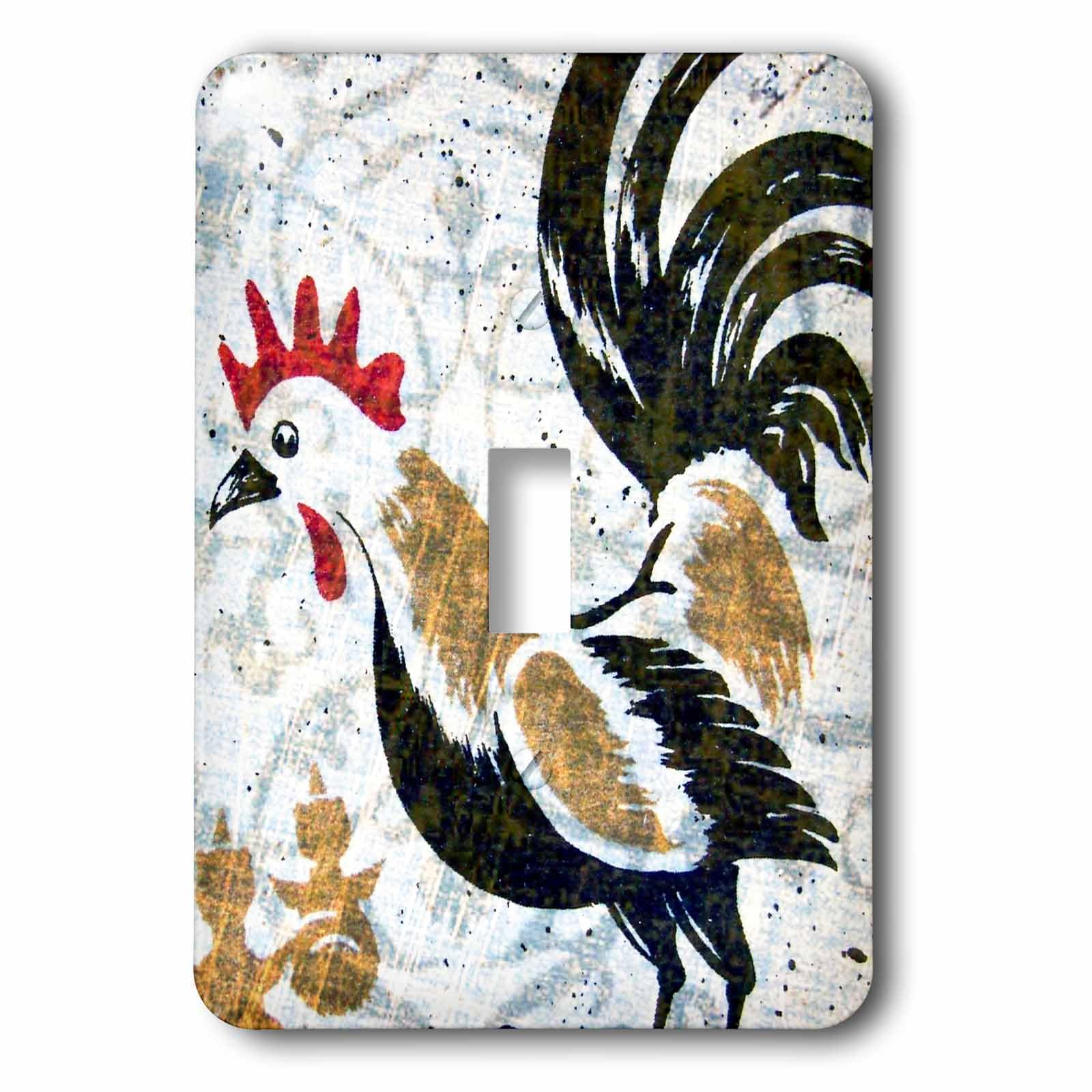 Coq vintage art numérique 3dRose lsp_11385_1 interrupteur simple