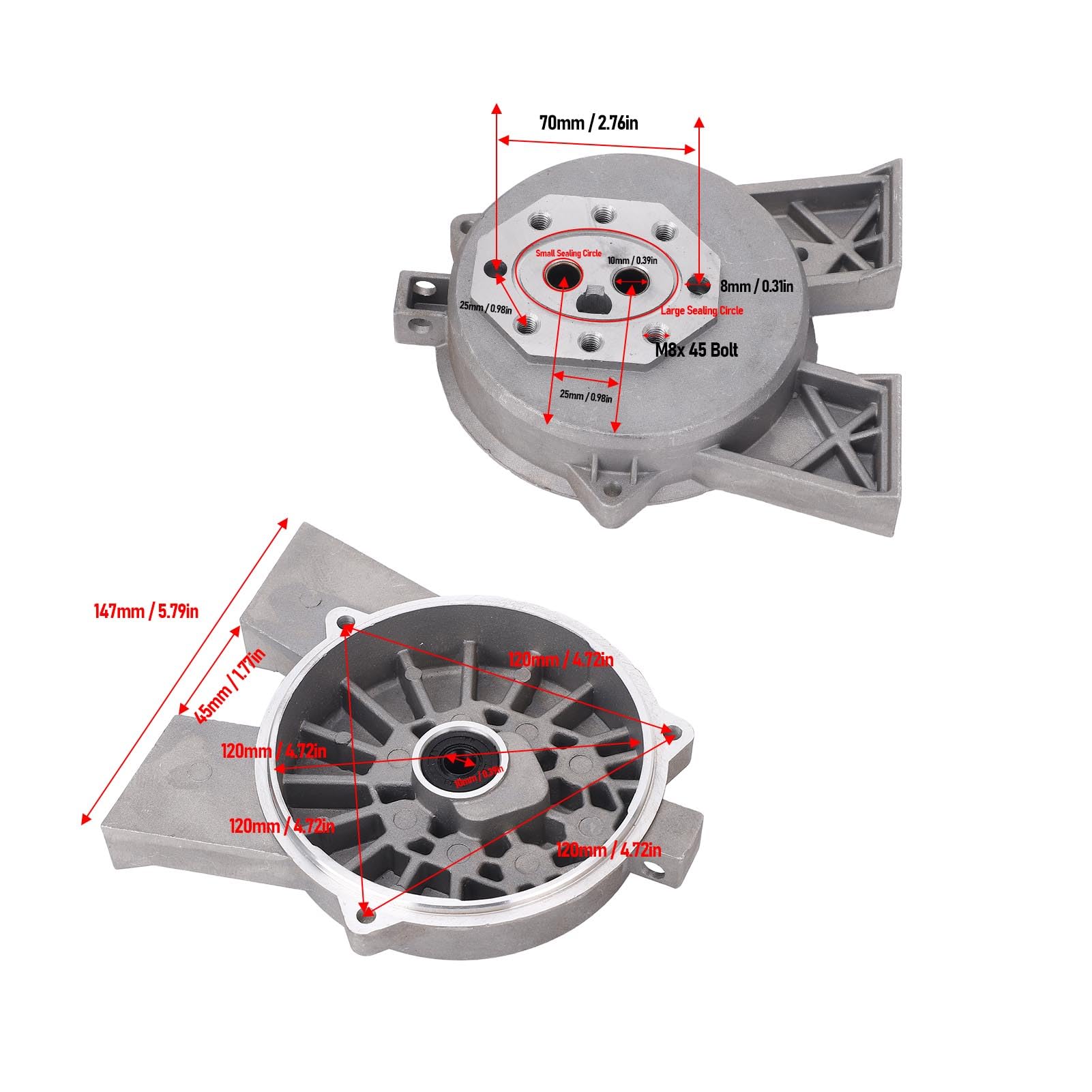 Uchwyt Pompy do łuparki do Drewna, Wspornik Silnika Hydraulicznego ze Stopu Aluminium Elektrycznej łuparki Drewna, ze Szczelnymi Uszczelkami, Uniwersalny łuparek o Udźwigu 4, 6, 7, 8 Ton
