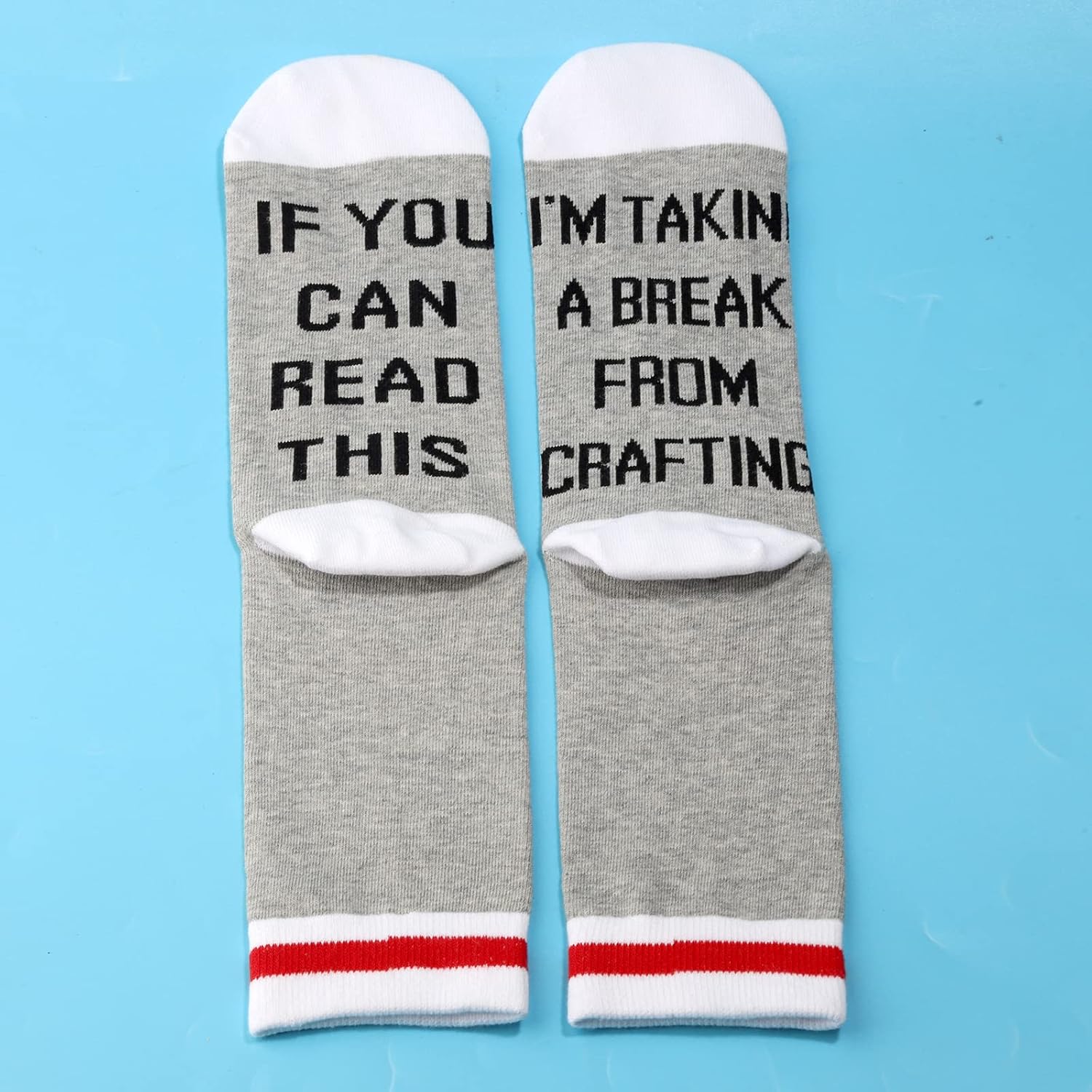 PWHAOO 1 Pair Crafting Gift Craft Lover Crafter Gift If You Can Read This I’m Taking Brake From Crafting Socks (Brake From Crafting Sock) - Image 5