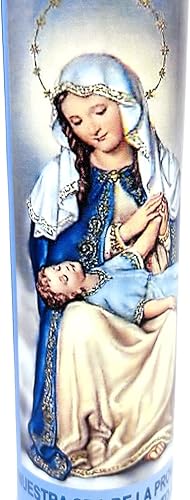 Miniatura 4 de Nuestra Señora de la Providencia veladora de rezo sin fragancia 14 oz vaso grande una pieza vela de oración de una pieza 14 oz de vidrio alto