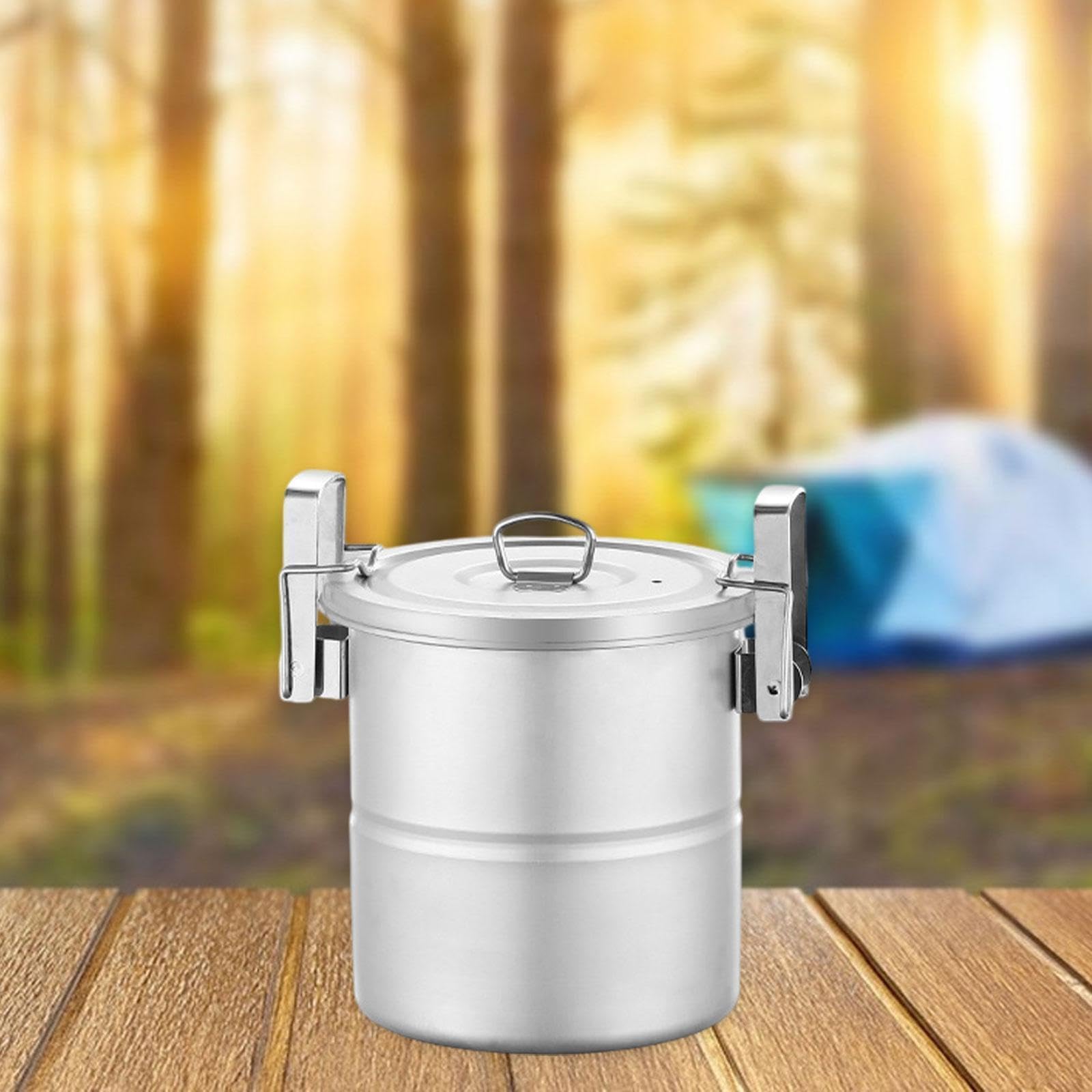 kowaku Camping Cooking Pot Outdoor Pot Nonstick with Handle 304 Stainless Steel Campfire Cooking Equipment for Picnic BBQ Dinner, for 2 to 3 People