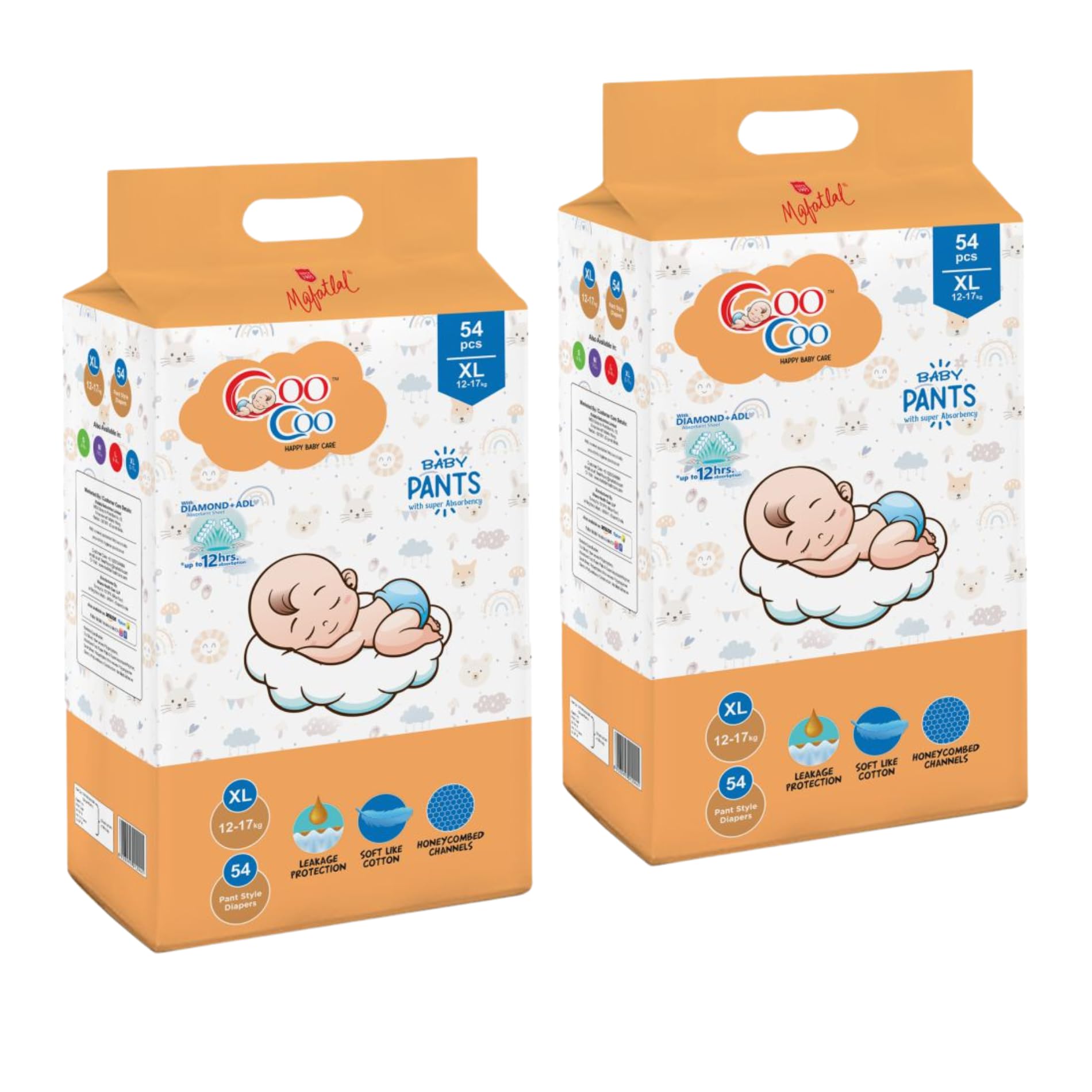 Coo Coo Extra Dry Baby Pullup Diaper Pant Size X-Large (108) Count Upto 12-17 Kg Super Absorbent Core Up to 12 Hrs Protection Soft Elastic Waist & Leakage Protection Size-XL (108 Pieces) - White-image-43
