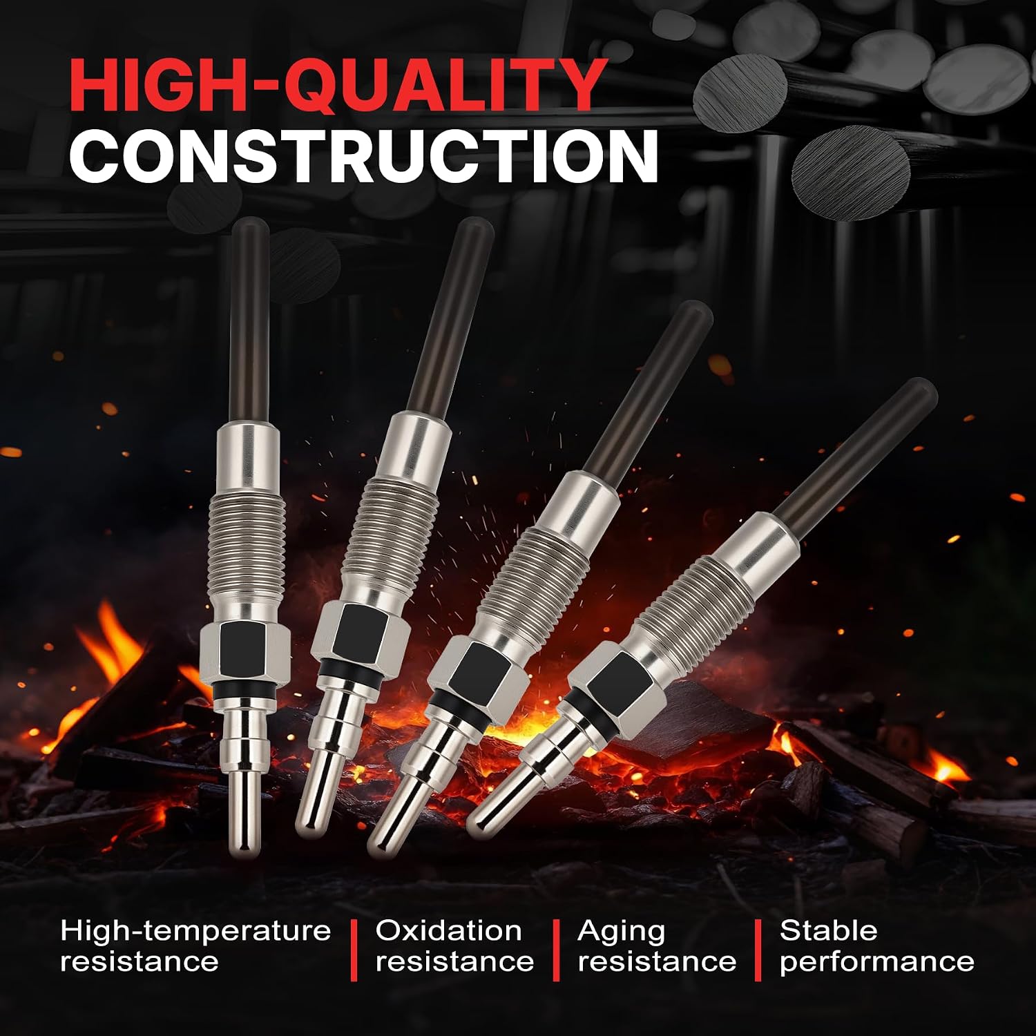 MC3Z12A342E 8PCS Glow Plugs Compatible with 1988-1994 Ford F-250 F-350 F-Super Duty E-Series Vans 7.3L IDI Diesel Powerstroke Replace ZD-29