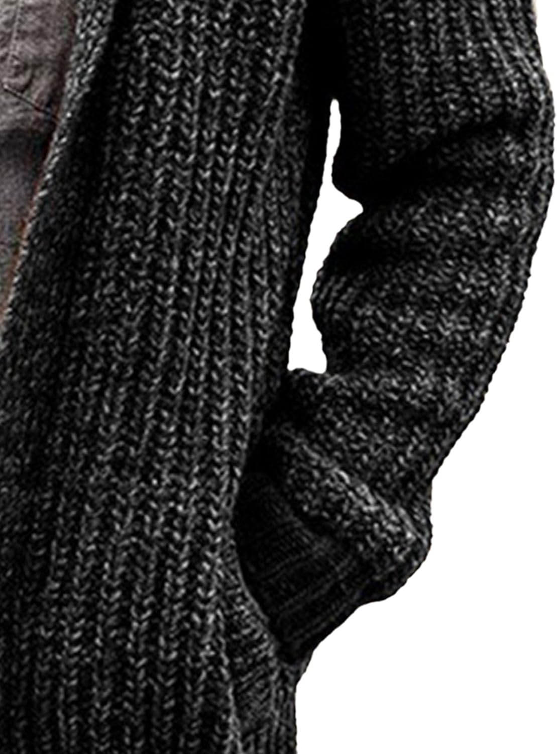 Mens Shawl Collar Cardigan Sweaters Long Sleeve Button Down Knitted Sweater Solid Color Casual Knitwear with Pocket