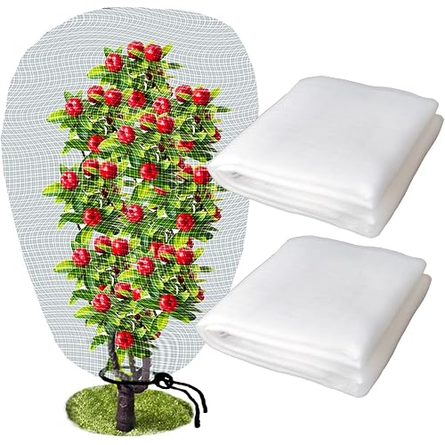 HHTHH 2pcs 3.9x5.9ft Garden Netting Bags with Drawstring Plant Mesh Cover Protect Vegetable Fruit Trees from Insect Birds