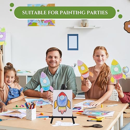 Miniatura 6 de Wesiti Caballetes de madera de 12 pulgadas de alto, 12 pulgadas de alto, caballete de mesa, caballetes de manualidades, caballetes de lona,