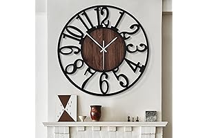 LEIKE Large Wall Clock - Non-Ticking Oversized Modern Decor for Home and Office