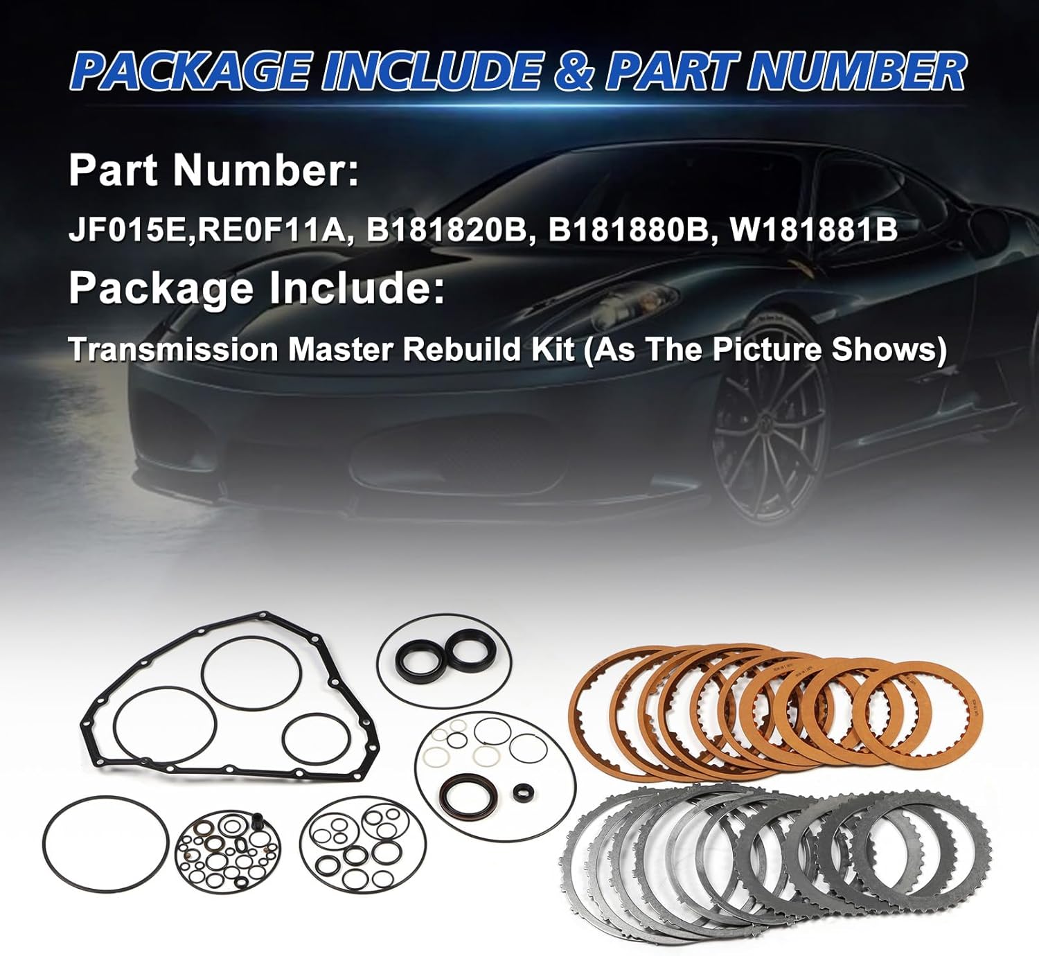 JF015E RE0F11A Transmission Master Rebuild Kit Overhaul Compatible with Nissan SUZUK CVT March Sentra Cube Versa Tiida Replace OE JF015E RE0F11A