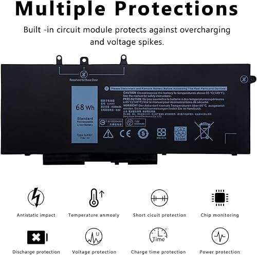 Miniatura 3 de GJKNX - Batería de repuesto para laptop Dell Latitude 5480 5580 5490 5491 5580 5590 5591 5280 5288 5488 5491 5495 E5480 E5580 E5490 E5590 Precisión
