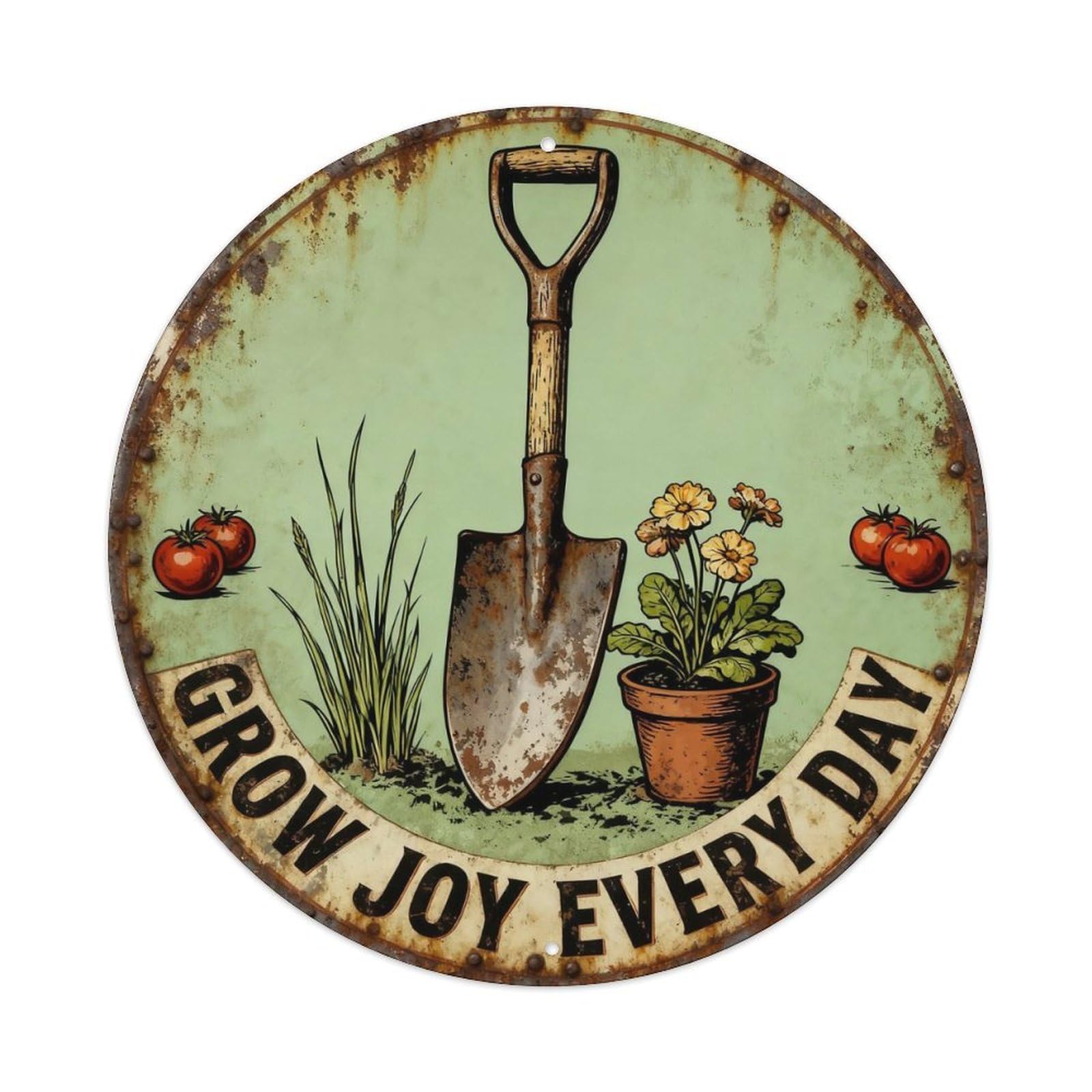 Grow Joy Every Day Metal Tin Sign Plaque