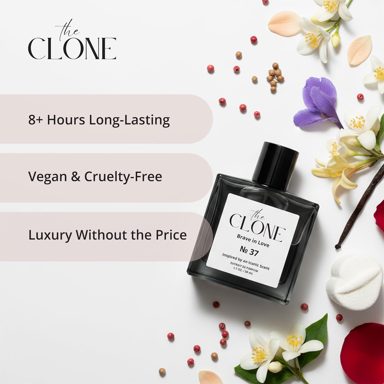 Clone, Brave in Love No. 37 - Inspired by Kilian's Love,Don’t Be Shy Perfume For Women Men Unisex, Extrait de Parfum, Fragrance Perfume Spray, 1.7 Fl Oz (50ml) - Image 3