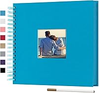 Vista 9 de Álbum de fotos para scrapbook DIY de 10 x 10 pulgadas con cubierta de diseño de ventana, 80 páginas, libro de recuerdos de papel artesanal para Negro