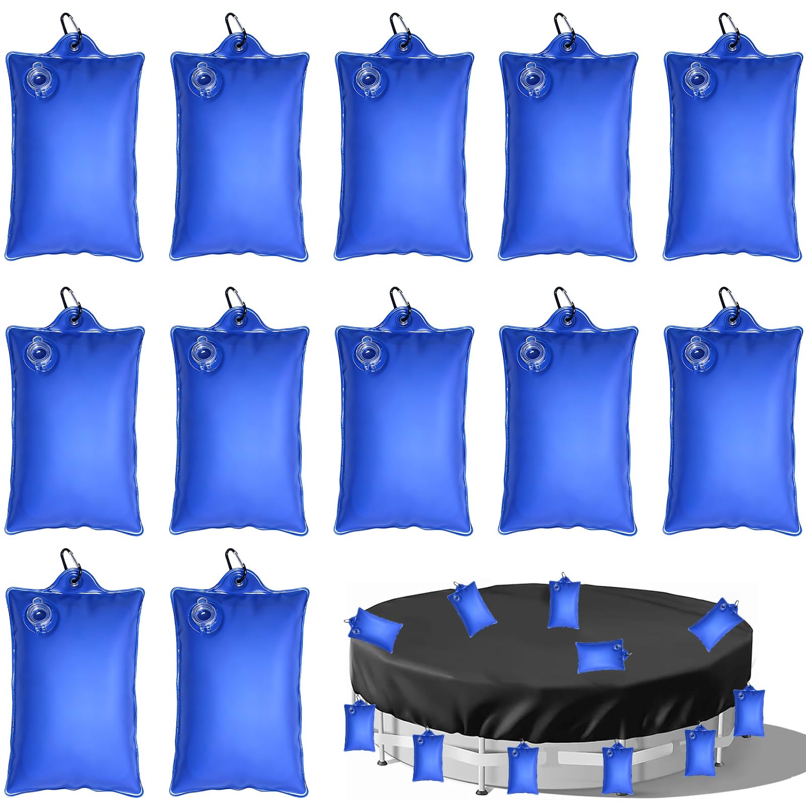 HUIKUANGEU 12 Pieces Pool Cover Weights for Pool Covers, PVC Pool Cover Weights, Pool Weights Bag, for Overground Pool Cover