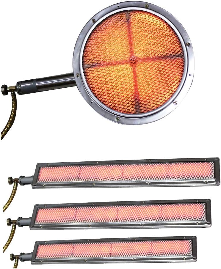 BBQ Infrared Burner Stainless Steel Ceramics Gas Burner Infrared Ceramic Burner (Square 16.9x3.7inch)