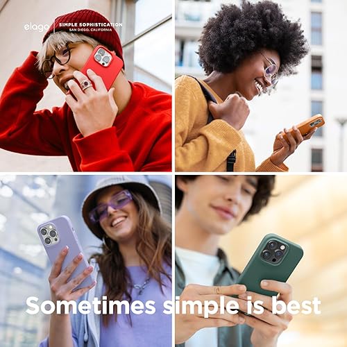 Miniatura 3 de elago Compatible con iPhone 14, funda de silicona líquida, funda protectora de cuerpo completo, a prueba de golpes, diseño delgado, forro de