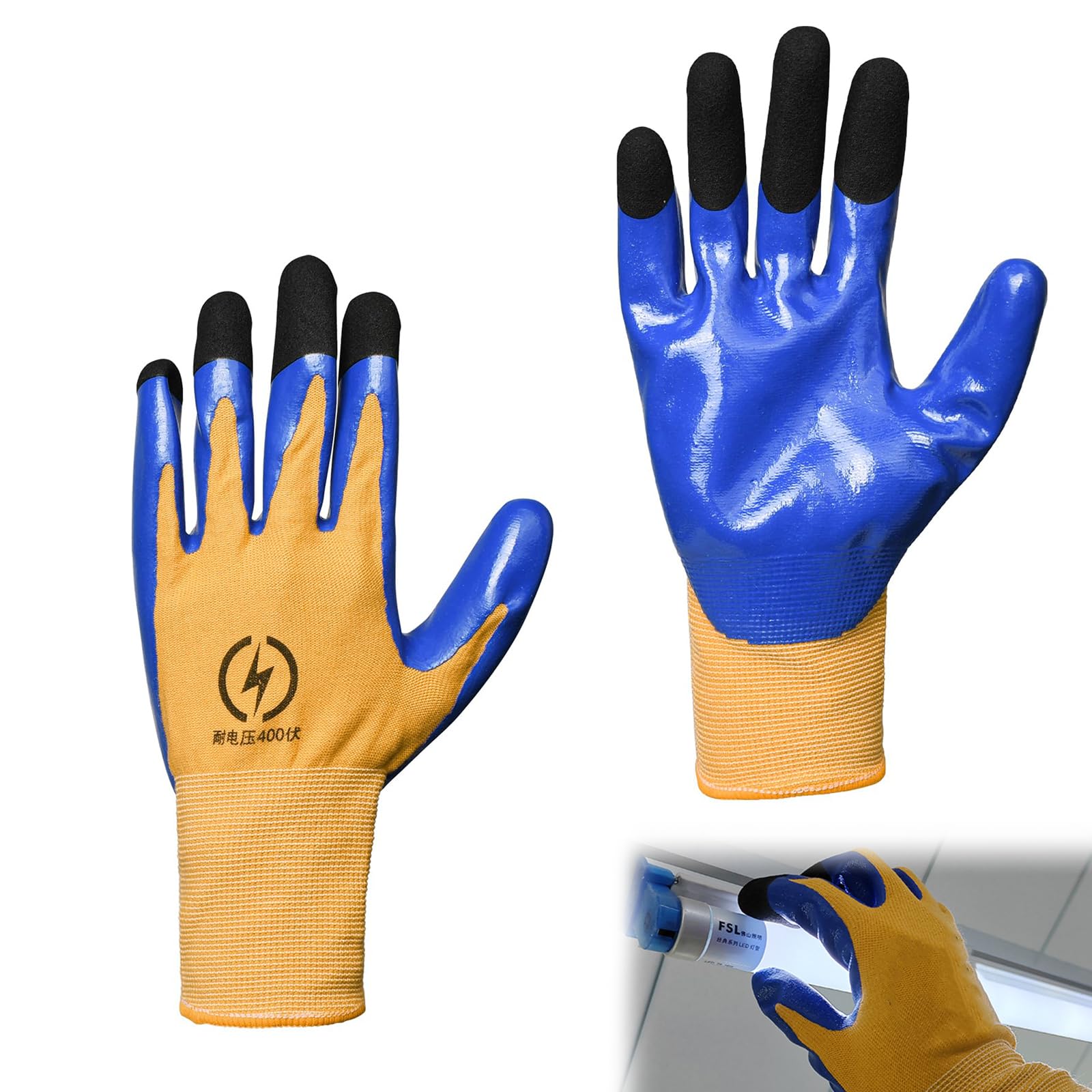 1 Paar Elektriker Handschuhe Schutzhandschuhe Isolierhandschuhe 400v Spannung Beständige Gummi Isolierung Arbeitshandschuhe, Haben Präziser Touchscreen-Funktion, für Reparatur Elektrischer Geräte bei Günstiger Preis