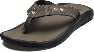 OluKai Ohana Men's Beach Sandals, Quick-Dry Flip-Flop Slides, Water Resistant & Lightweight, Compression Molded Footbed & Ultra-Soft Comfort Fit, Kona/Kona, 10