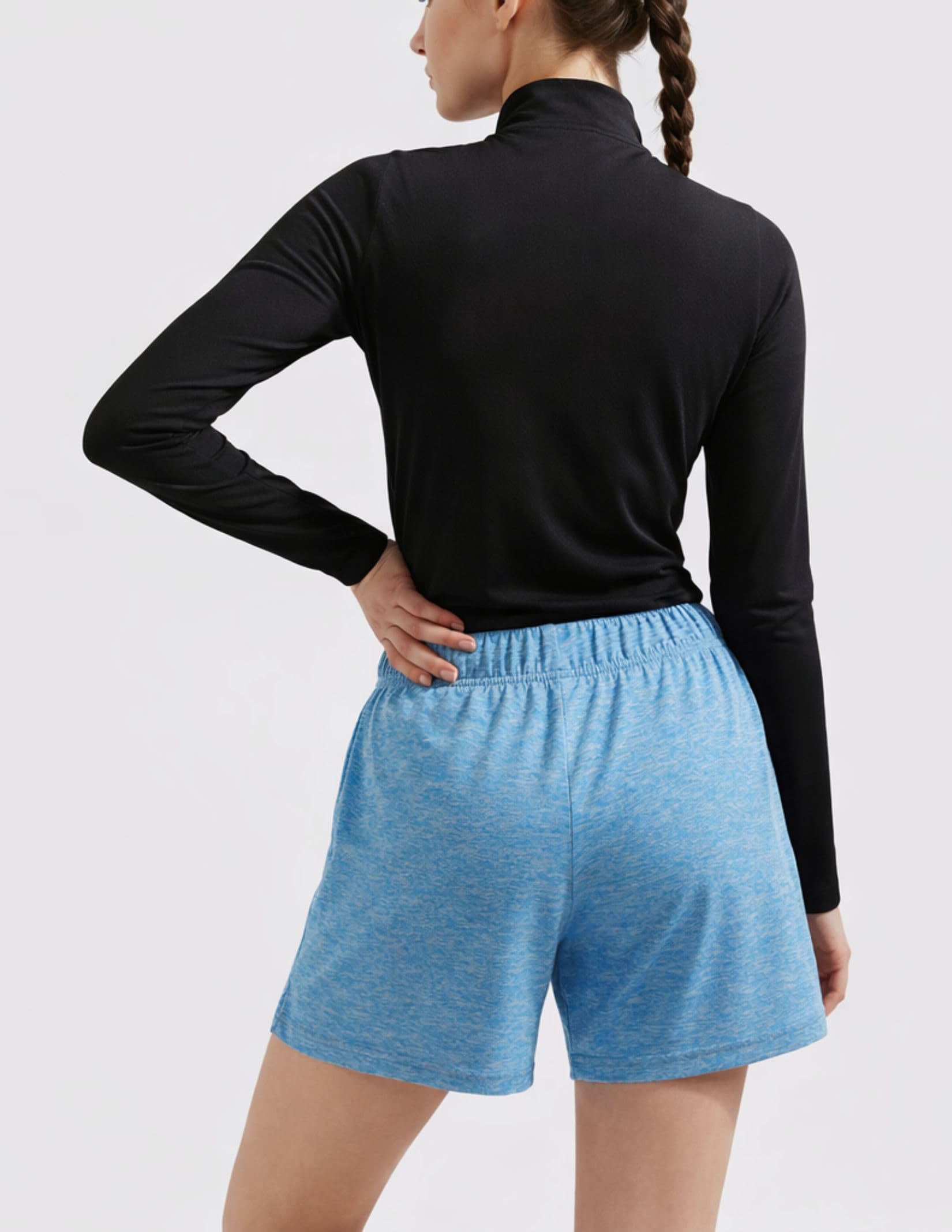 Liberty Imports 5-inch Yoga Training Shorts With Zipper Pockets Pantalones cortos de yoga Mujer (Pack de 5)