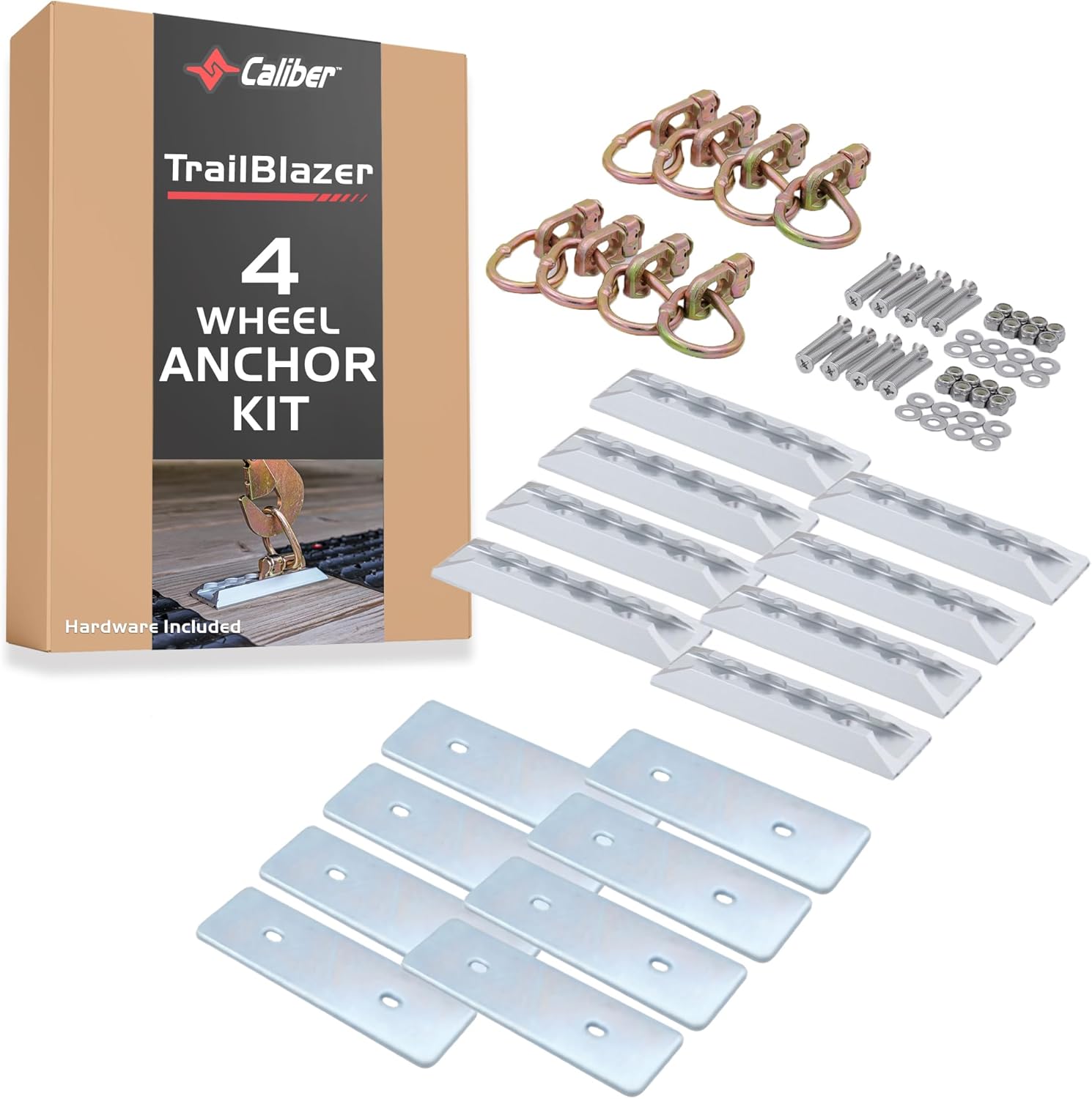 Caliber Trailblazer ORV Heavy-Duty Tie Down Straps, 2-Way Tension Around Tire with 11,000 lbs. Break Strength, 2-Pack