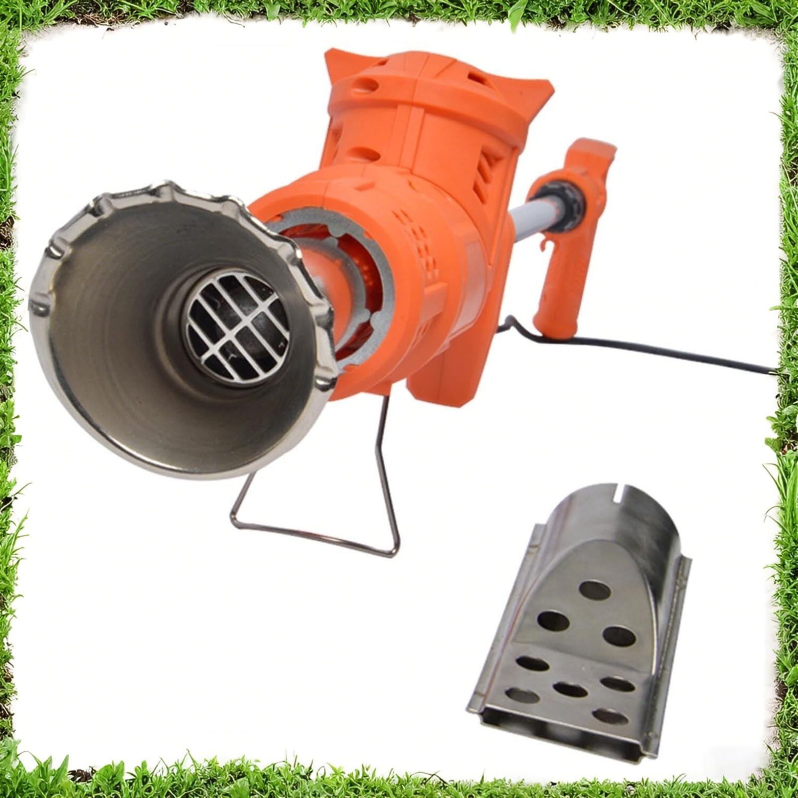 Bruciatore elettrico per erbacce e barbecue – Torcia ad aria calda da 2000 W con 5 ugelli, calore 650 °C, per giardinaggio, patio, vialetto, cavo da 1,8 m